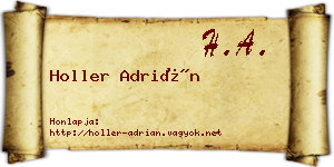 Holler Adrián névjegykártya